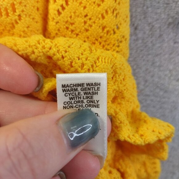 Cato Woman Plus Eyelet Lace Peasant Top 18/20W Yellow Boho Cottagecore Feminine - Picture 8 of 11